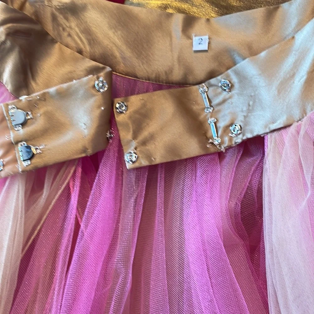 Sherri Hill Nude Pink short cocktail with detachable tulle skirt. - Picture 15 of 17